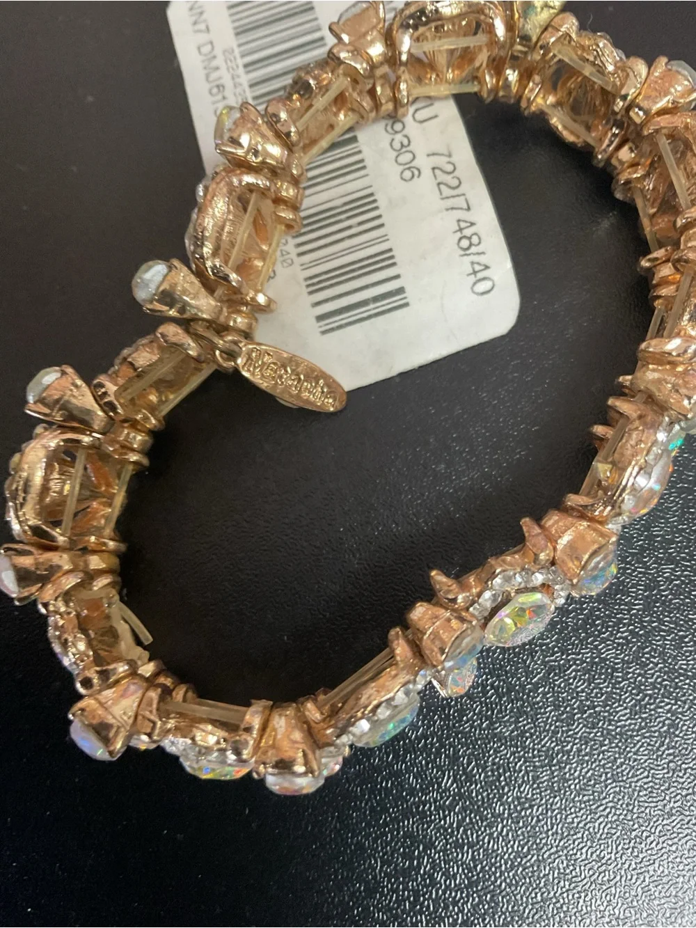 Natasha Couture Gold Crystal Link Bracelet